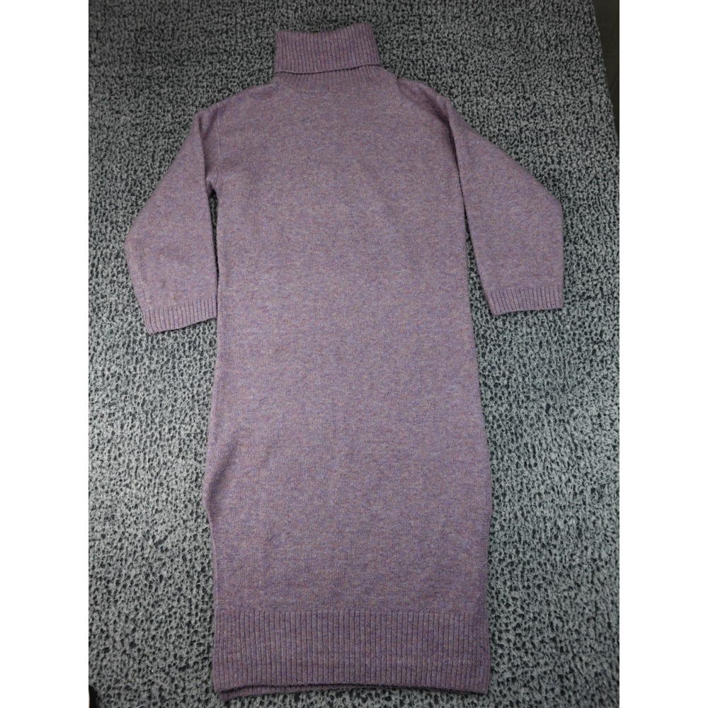 FRNCH Paris Sweater Dress Womens L Purple Good Turtleneck‎ Marled Knit Midi